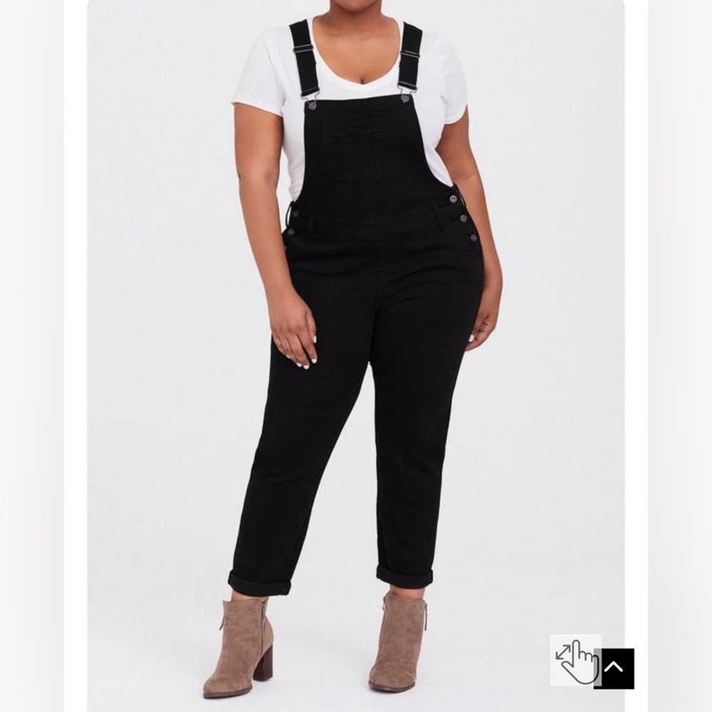 Crop Overall Jean - Premium Stretch Black Torrid size 22R